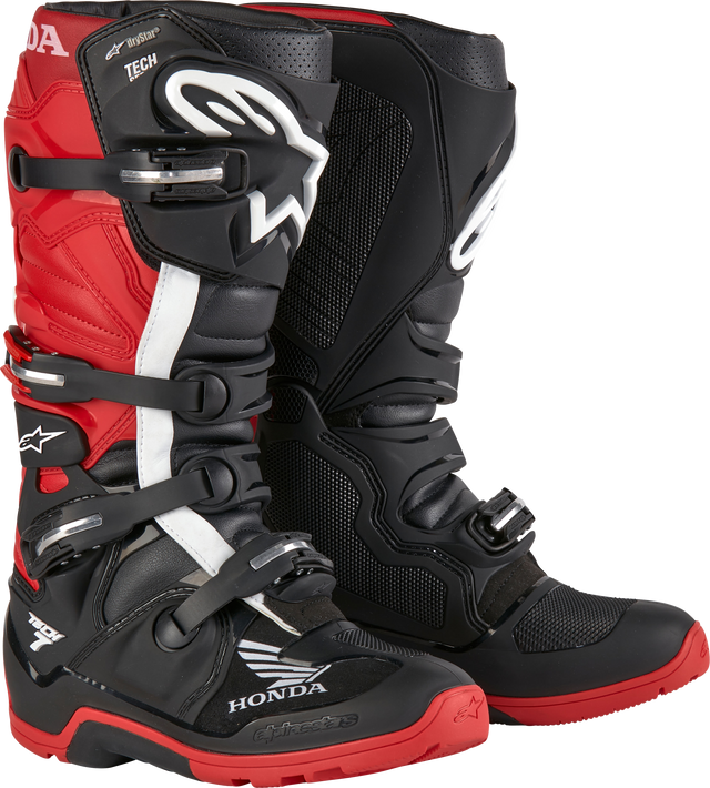 Alpinestars Honda Tech 7 Enduro Drystar Boots for Offroad Vehicles - US Size 7, Black and Bright Red