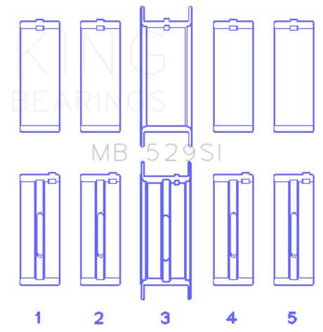King Engine Bearings Ford V8 221 Main Bearing Set
