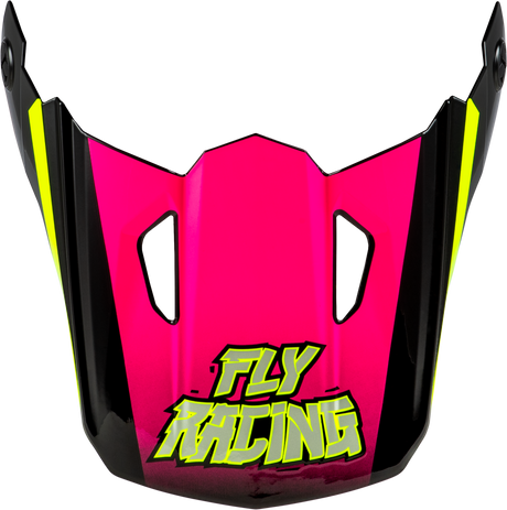 Fly Racing Youth Kinetic Scorched Helmet Visor in Neon Pink, Hi-Vis, and Black - Part Number 73-8675