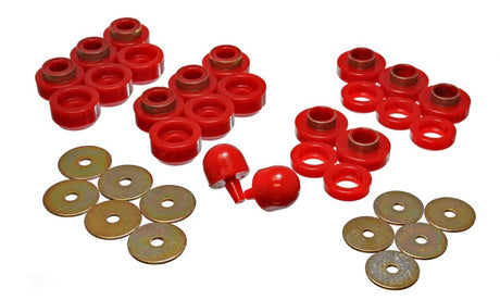 Energy Suspension 2.4107R Red Polyurethane Body Mount Set for 2005-2006 Jeep Wrangler YJ & TJ