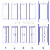 King Engine Bearings Chevrolet 396/400/427/502 (Undersize 0.40in) SI-Series Main Bearing Set