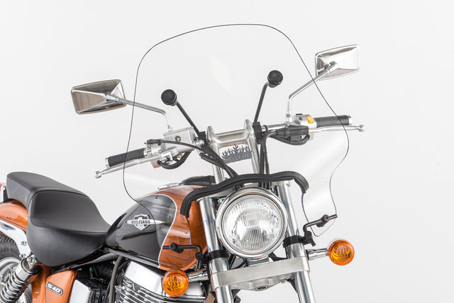 Slipstreamer SS-24-C Hellfire Clear Windshield for Motorcycles - 17 x 22 Inches, Fits Round and Square Headlights