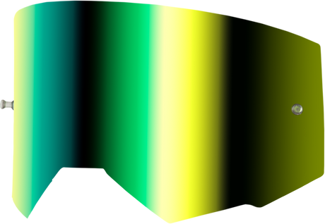 FLY RACING Single Iridescent Green Mirror Lens with Tear-Off Posts for FLY Racing Goggles - Suitable for Zone Pro, Zone, Focus, and Focus Sand Models