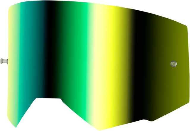 FLY RACING Single Iridescent Green Mirror Lens with Tear-Off Posts for FLY Racing Goggles - Suitable for Zone Pro, Zone, Focus, and Focus Sand Models