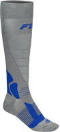 Fly Racing Snow Heavyweight Wool Sock Grey/Blue for ATV, Snowmobile, and Winter Motorcycle Riding