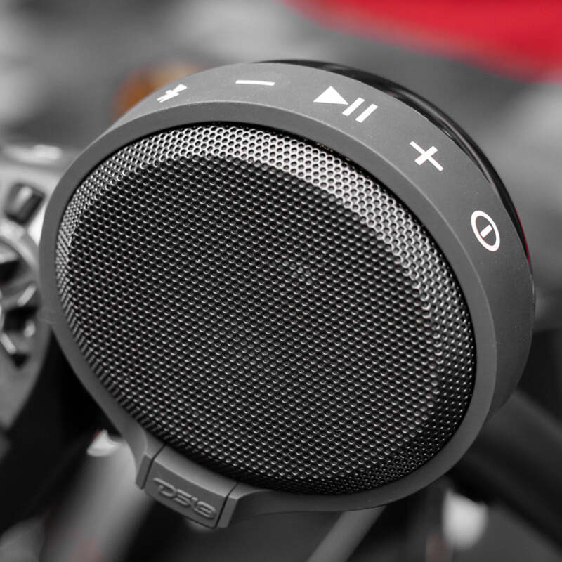 DS18 RYDERBT Bluetooth Handlebar Mount Speakers for Motorcycles - 2.5 Inch Full-Range Amplified Class D Audio System with USB Port and Water Resistance