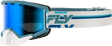 Fly Racing Focus Snow Goggle White/Blue with Blue Mirror Lens for Ski and Snowboard Helmets