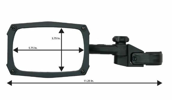 ATV TEK UTVMIR1 Clearview™ Side Mirror for All 1 to 2.5-Inch Tubular Roll Cages - Fits Polaris, Yamaha, Can-Am, Kawasaki, and More