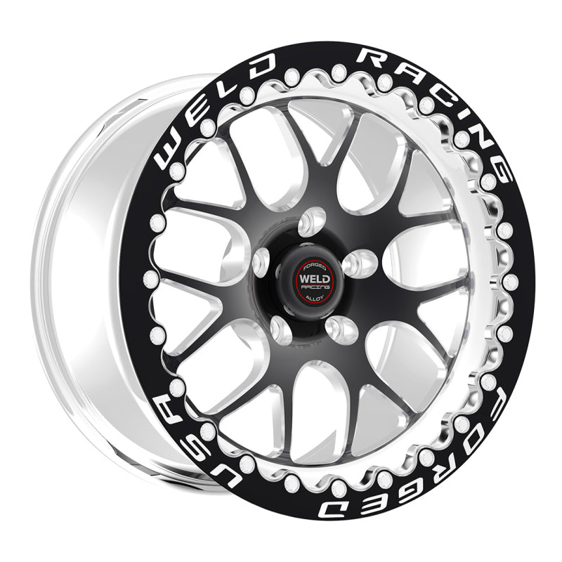 Weld S77 17x10 Inch Black Single Beadlock Wheel with 5x4.5 Bolt Pattern and 7.9-Inch Backspace