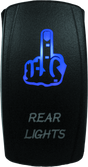 DragonFire Racing Lighted Switch Finger Rear Light On/Off Blue – Durable Waterproof Power Switch for Powersports Vehicles