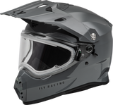 Fly Racing Trekker CW Solid Helmet with Electric Shield in Grey - Extra Small Fit for Off-Road and Motocross Vehicles