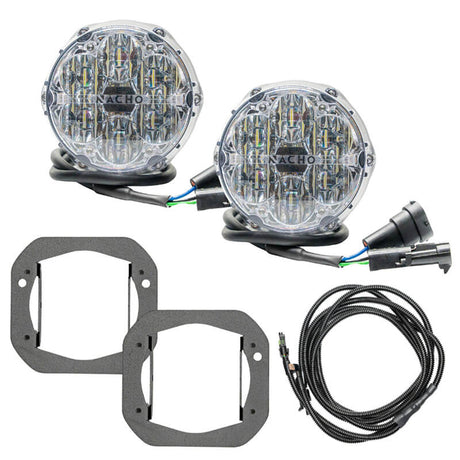 Nacho Offroad Technology Jeep JL/JT Nacho SAE White Plug & Play Fog Light Kit (Bumper Kit)