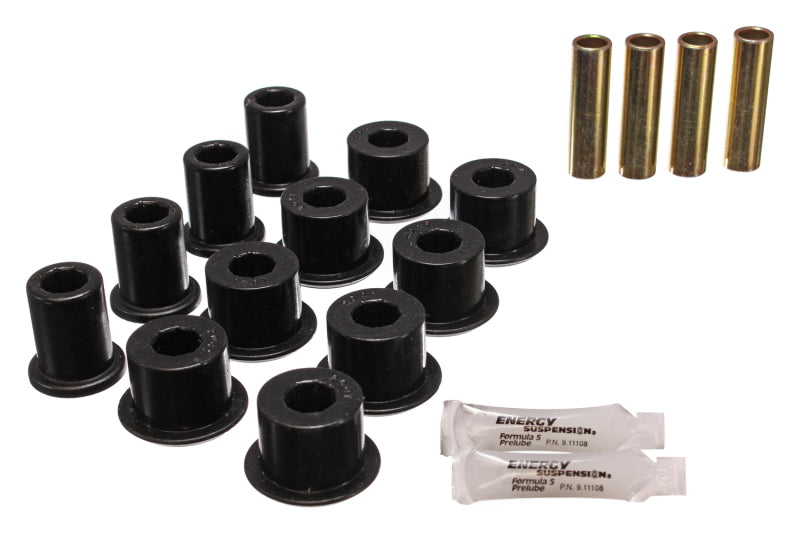 Energy Suspension Rear Leaf Spring Bushing Set for Toyota Pickup, 4Runner, Tacoma (1991-1997) - Hyper-Flex Polyurethane, Black