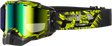 Fly Racing Zone Snow Goggle Green/Black with Green Mirror and Yellow Lens for ATV, Snowmobile, and Ski Vehicles
