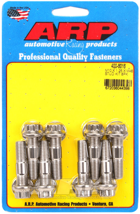 ARP Sport Compact M10 x 1.25 x 48mm Stainless Accessory Studs – Fits Honda Civic, Toyota Corolla, Ford Mustang, and More