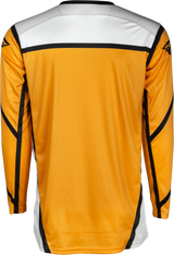 Fly Racing Lite Jersey White/Black/Mustard Medium - Breathable Motorcycle Riding Jersey for Off-Road and Motocross