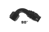 Aeromotive PTFE Hose End - AN-08 - 90 Deg - Black Anodized