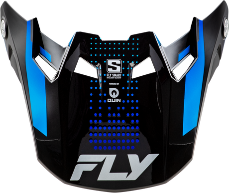 Fly Racing Formula S Carbn Protocol Visor in Black Carbon with Blue Yellow Accents - Fits select motorcycle helmets