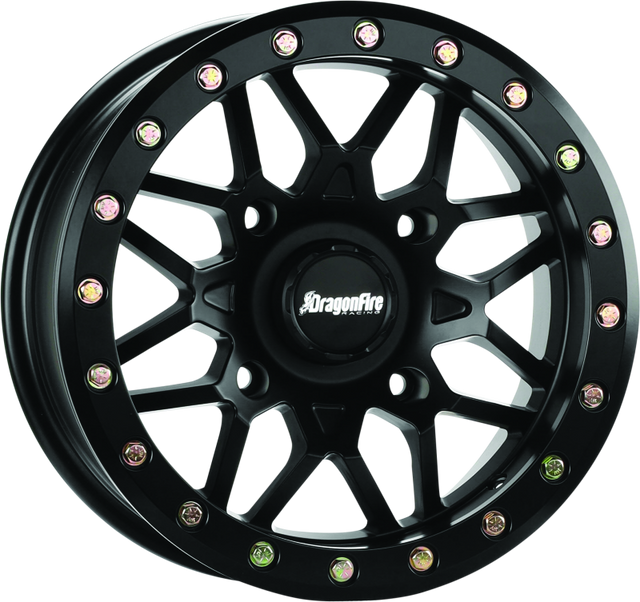 DragonFire Racing Typhon Wheel 15x10 Black Machined Finish Part 523201