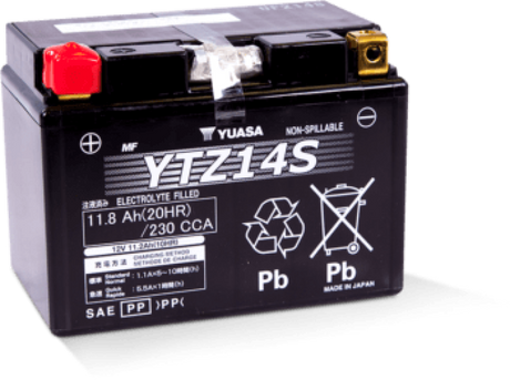 Yuasa YTZ14S Maintenance Free AGM 12-Volt Battery
