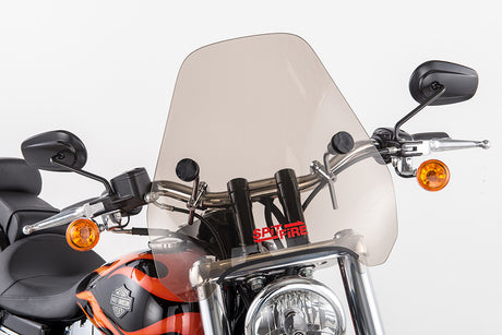Slipstreamer S 06 Spitfire Smoke Windscreen with Chrome Hardware for Motorcycles, 7/8" & 1" Handlebar Fitment