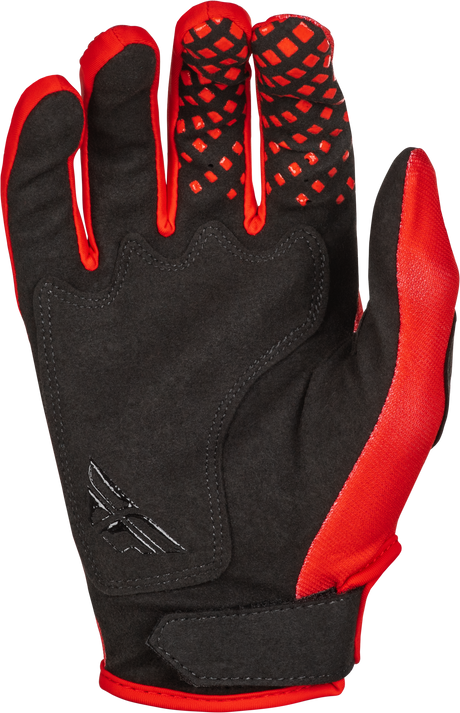 Fly Racing Youth Kinetic Center Gloves Red/Black – Offroad MX Gloves for Youth Large Hands