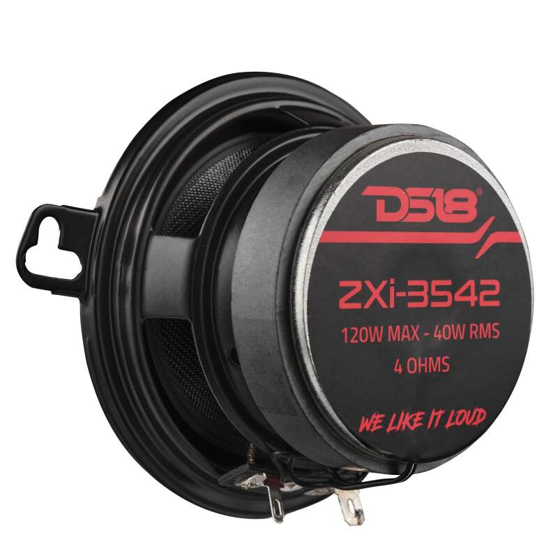 DS18 ZXI-3542 3.5 Inch 40 Watts RMS 2-Way Coaxial Speaker with Kevlar Cones for Car Audio