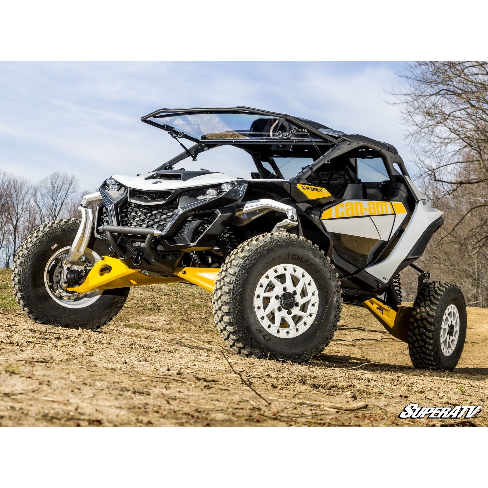 Can Am Maverick R Scratch Resistant Flip Windshield | SuperATV