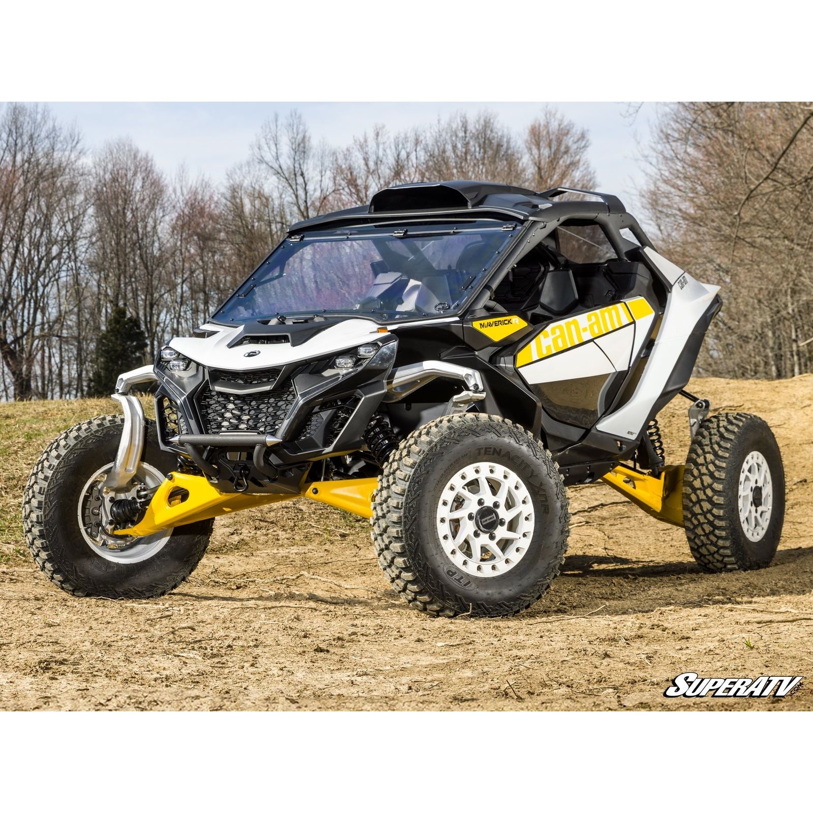 Can Am Maverick R Scratch Resistant Flip Windshield | SuperATV