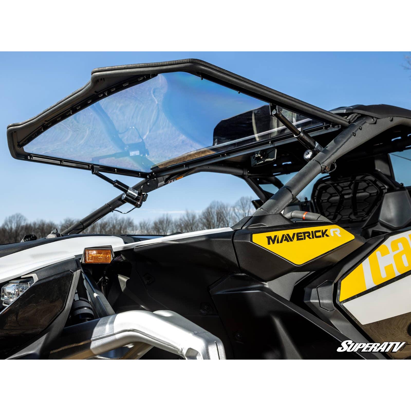 Can Am Maverick R MaxDrive Power Flip Windshield | SuperATV