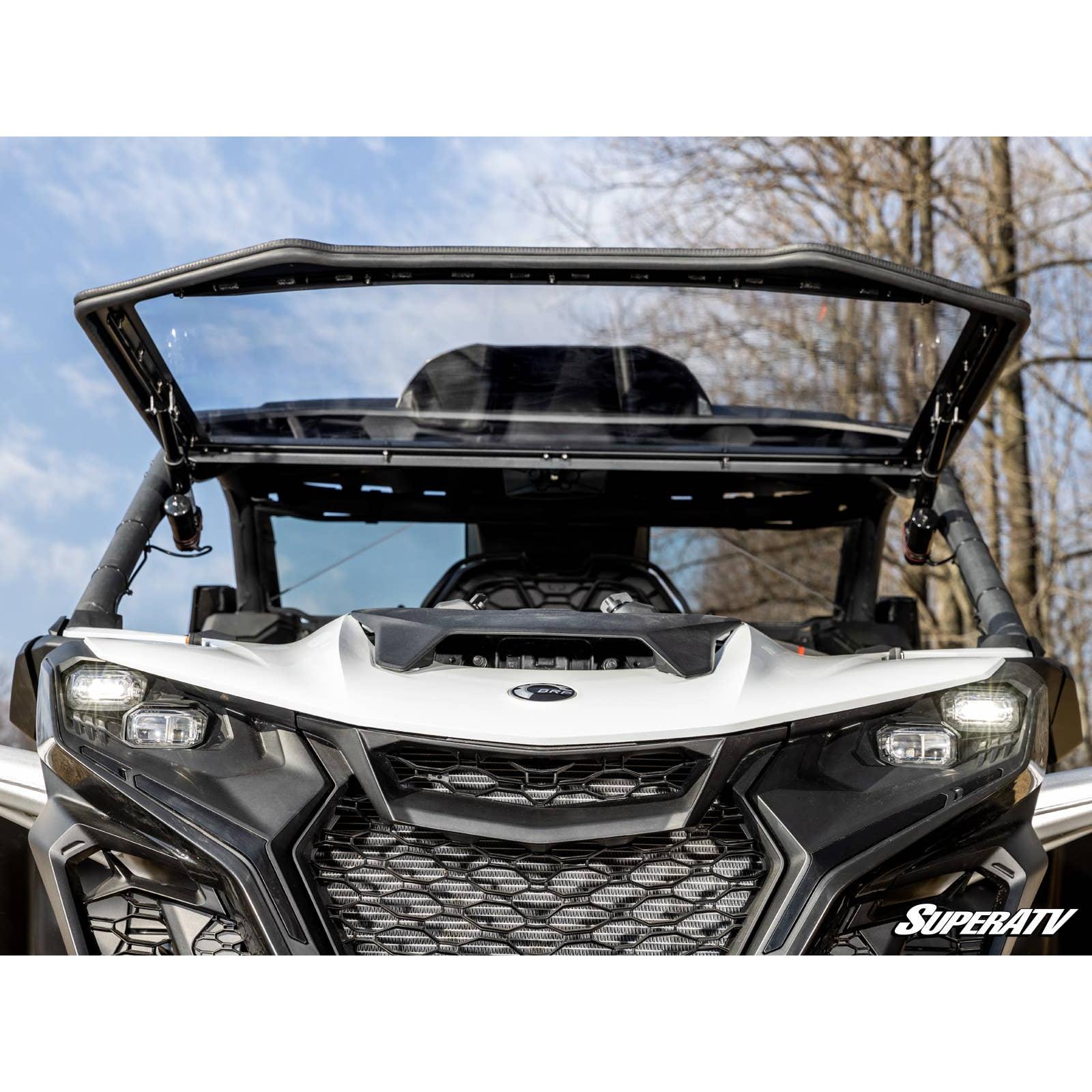 Can Am Maverick R MaxDrive Power Flip Windshield | SuperATV