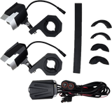 Dual Switchback Led Lights Silver/Blk Wired Remote Pr