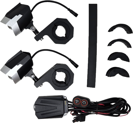 Dual Switchback Led Lights Silver/Blk Wired Remote Pr