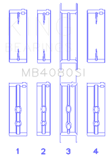 King Engine Bearings GMC 2.8L/3.4L V6 173Ci/207Ci (Size +1.0mm) Main Bearing Set