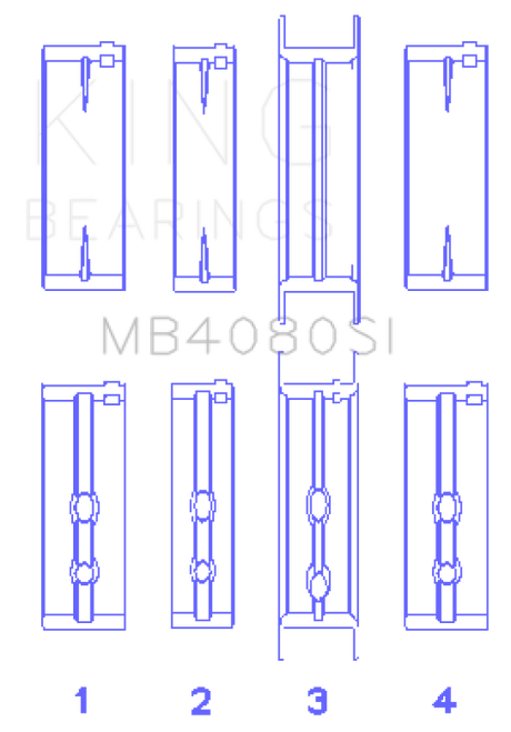 King Engine Bearings GMC 2.8L/3.4L V6 173Ci/207Ci (Size +1.0mm) Main Bearing Set