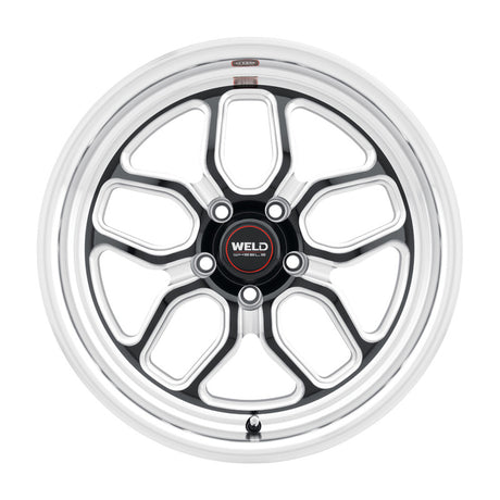 Weld Racing Laguna Drag 17x5 Alloy Wheel with 5x114.3 Bolt Pattern, ET -21, Gloss Black Finish, Part S1527C067N21
