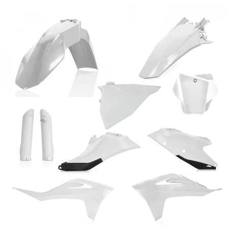 Acerbis GasGas MC125/250F/450F/EX300 Full Plastic Kit - White/Black | Model Years 2021-2023 | Vehicle Fitment