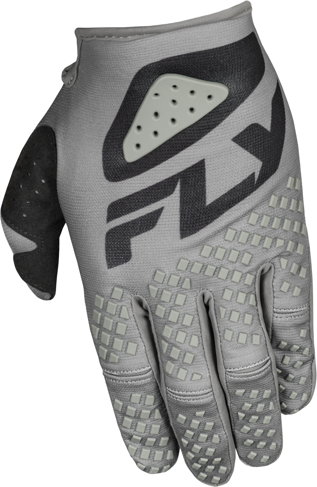 Fly Racing Kinetic Sym Gloves Grey/Black - Lightweight Race Gloves for Motorcycle and ATV Riders, Size XS