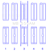 King Engine Bearings Chrysler 350/361/383/403 (Size 010) Main Bearing Set