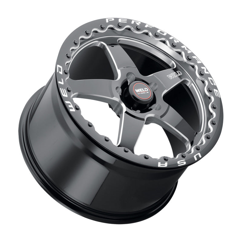 Weld S156 Ventura 15x10 Drag Wheel - Gloss Black Finish with 6x139.7 Bolt Pattern, ET38 Offset, and 106.1mm Center Bore