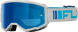 Fly Racing Zone Goggle Silver/Blue with Dark Blue Mirror/Smoke Lens for ATV, Motorcycle, and Off-Road Vehicles