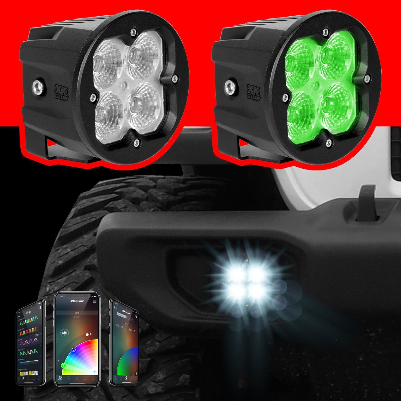 C3 Round RGB Pod Lights (Pair) | XK Glow