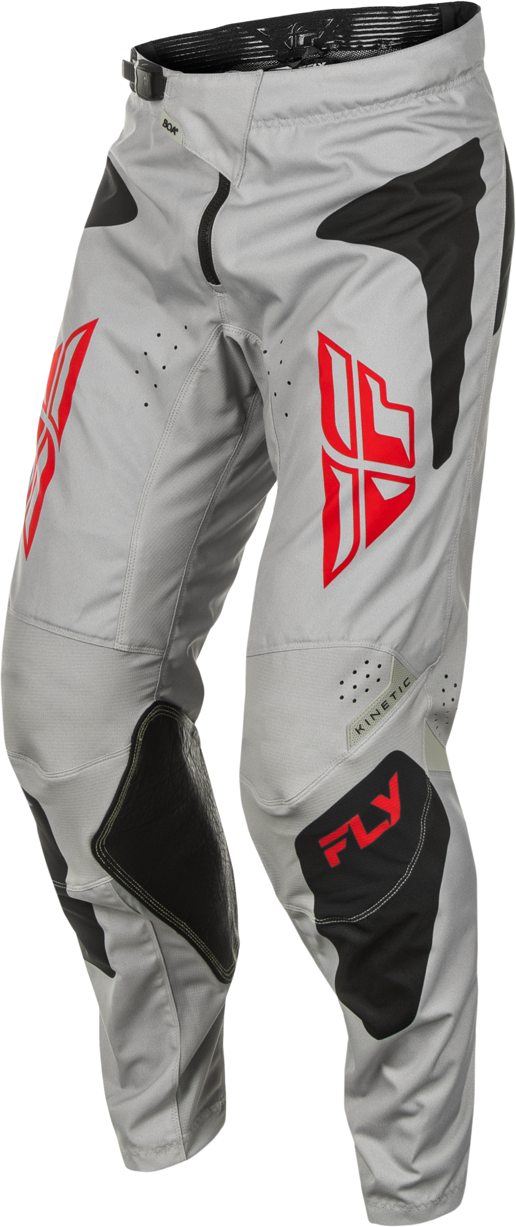 Fly Racing Kinetic Sym Offroad Pants for ATV and Dirt Bike, Size US 34, Light Grey/Red/Black