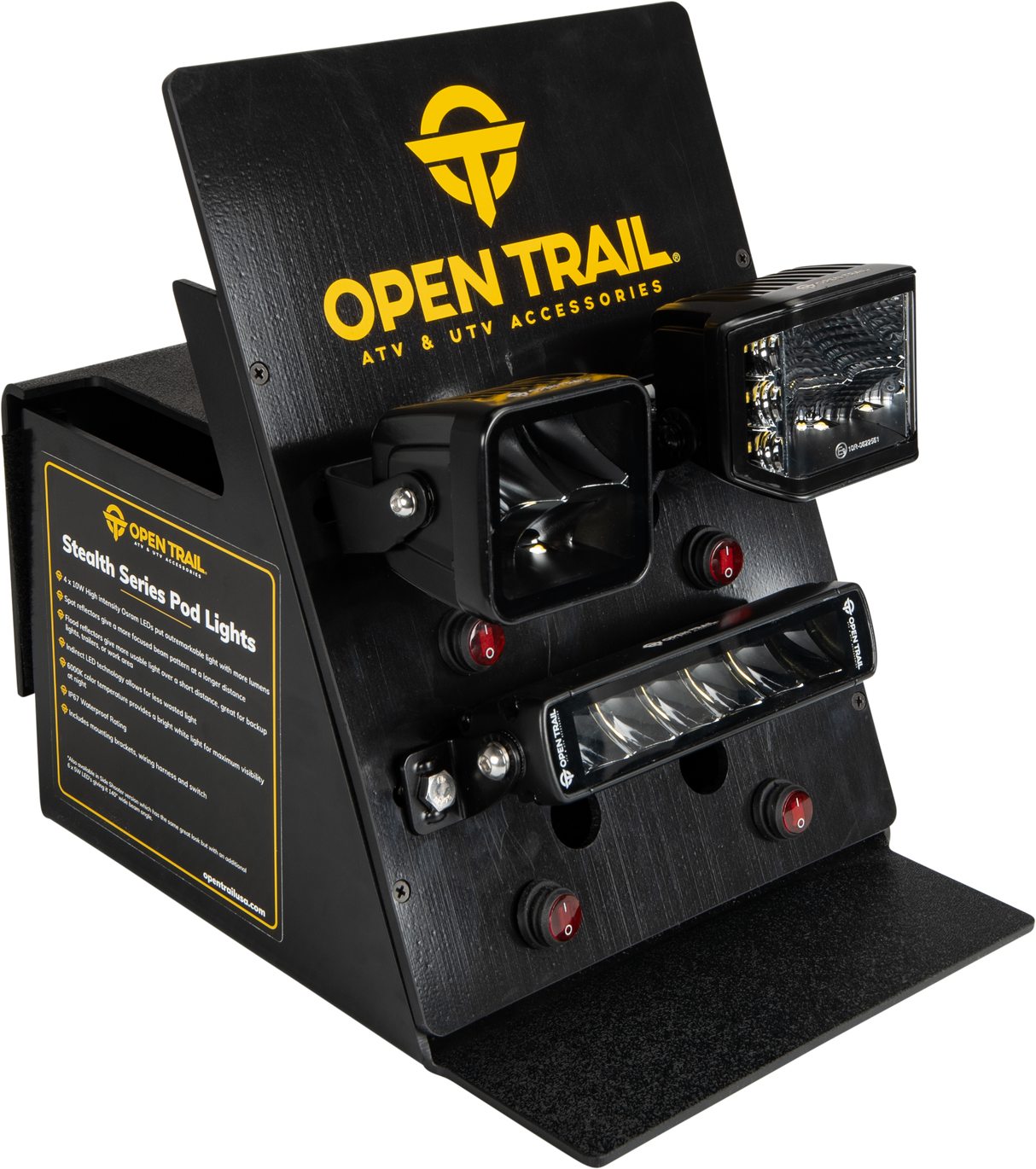 OPEN TRAIL Black Opentrail ABS Light Display for Pod and Bar Lights - Universal Fit for Off-Road Vehicles