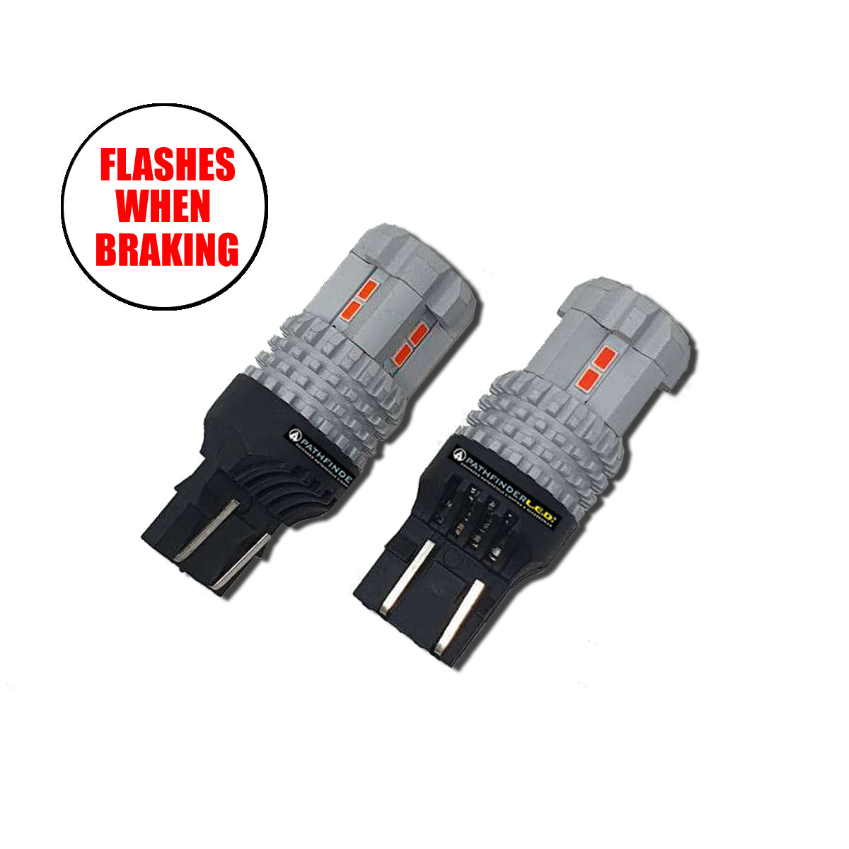 PATHFINDER 7443RP2 Ultra Flash Red LED Bulb with 4x Brake Flash for Ford F-150, Chevrolet Silverado, Dodge Ram, Toyota Tundra, and Honda Ridgeline