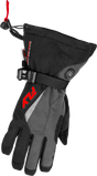 Fly Racing Title Heated Gauntlet Gloves Grey/Black/Red 2X – Motorcycle and ATV Riding Gear