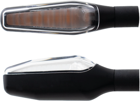 KOSO HE051001 GW 04 LED Turn Signals Sequential Matte Black Pair for Motorcycles and ATVs