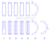 King Engine Bearings Ford 4.6L/5.4L V8 SOHC (Size STDX) Performance Coated Main Bearing Set