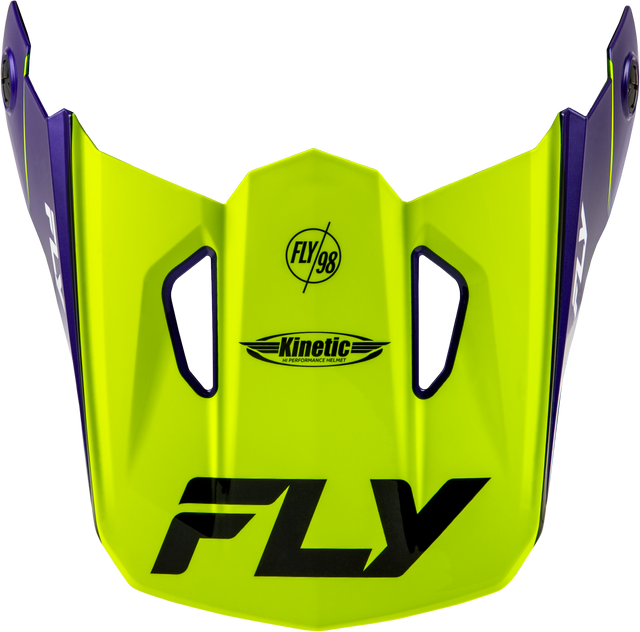 Fly Racing Kinetic Rally Helmet Visor Hi Vis/Blue/Black XL/2X - Motorcycle Off-Road Helmet Accessory