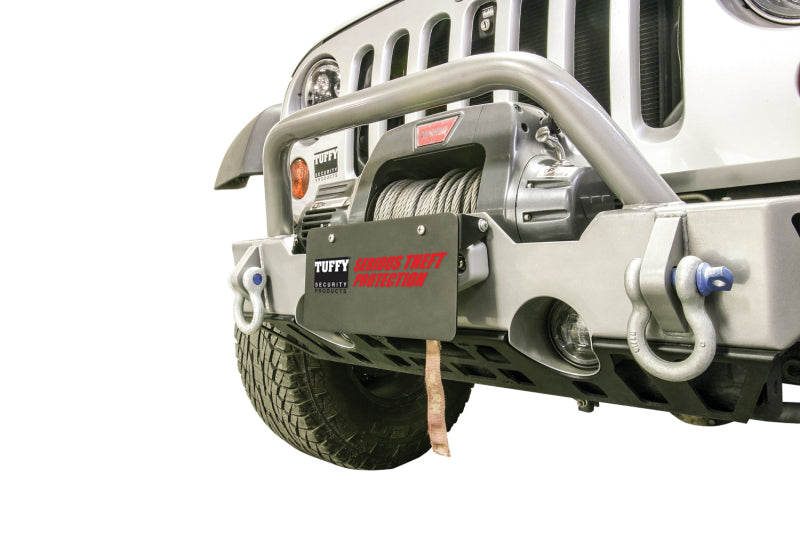 Tuffy Products Flip-up License Plate Holder for Hawse Winch Fairlead – Black
